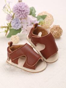 1 双 0-1 岁婴儿可爱露趾软底夏季婴儿凉鞋 - 棕色 - 查看 5