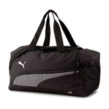 Puma Sac de sport unisexe Sac de sport Fundamentals S, logo chat, 25 x 45 x 25 cm - Noir - Voir 1