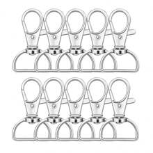 10 个 25 毫米旋转龙虾扣 D 形环弹簧钩钥匙扣旋转夹挂绳弹簧夹挂钩包带五金钱包制作配件 - 10PCS - 查看 14