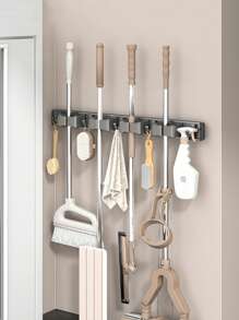 1个壁挂式夹子挂钩免钻孔拖把夹扫帚架神器浴室扣厨房收纳架 - 槍灰 - 查看 12