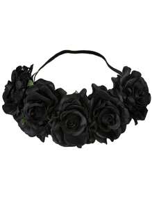 1个玫瑰花冠，高19.68英寸（50厘米），新娘发饰，适用于婚礼、派对、海滩度假、波西米亚风装饰道具。情人节配饰 - 彩色 - 查看 25