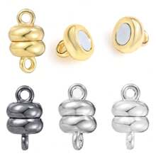 5 pares de conectores magnéticos de 7*12 mm de plata y KC oro para hacer joyas, brazaletes y collares