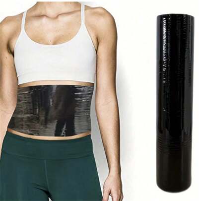 1 卷多功能桑拿汗膜运动增强排汗和腹膜强力包裹加速燃烧使用全身多部位排汗减少工具塑料身体包裹，锻炼和排汗增强器，腰腿腹部包裹带运动腰带适合锻炼家庭运动和散步