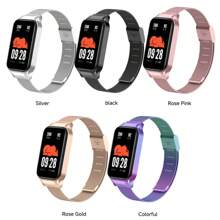 1 pièce Bracelet en acier inoxydable compatible avec Xiaomi Mi Band 8 Active, Bracelet compatible avec Xiaomi Smart Band 8 Active, Bracelet de montre en métal compatible avec Redmi Band 2