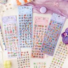 2 件可爱卡通装饰贴纸，适用于 DIY 剪贴簿、手机壳、日记本、相框、笔记本、学生和女孩计划器 - 彩色 - 查看 1