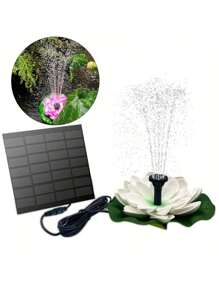 6-Nozzle Floating Solar Flower Fountain, Bird Bath Decor, Solar Powered, Tool-Free Installation, Suitable For Garden Ponds - Multicolor - View 6