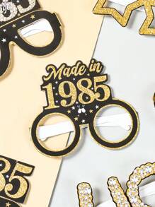 6 件黑金色生日纸质眼镜、2025 限量版、生日元素设计眼镜、生日快乐纸质眼镜、40 岁生日派对装饰、生日派对用品、拍照道具、生日派对礼品、生日礼物、生日装饰 - 黑金40歲 - 查看 4