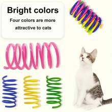 12pcs/20pcs/40pcs Random Color Plastic Cat Lover And Cat Mom Love Spring Toy, Interactive Cat/Dog Lover Gift And Dog/Cat Mom Love Pet Kitten Chase Toy