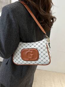 小众法式复古花卉女式腋下包，2025新款韩版时尚休闲百搭单肩斜挎包 - 米色 - 查看 6