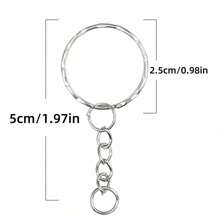 50pcs Metal Blank Keyrings/Stamped Key Chains (Mixed) Separable Key Holder Keyring Pendant