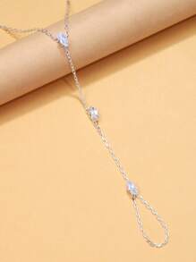 Stonefans Bohemia Rhombus Crystal Bracelet Hand Jewelry For Women Simple Thin Chain Finger Bracelet Jewelry Accessories Gift