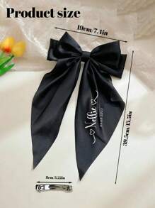 Gepersonaliseerde haarspeld met strik en naam, gepersonaliseerde satijnen haarspeld met lange staart, haarelastiekjes met lange staart, stijlvolle haarstylingaccessoires voor dames, vintage grote satijnen hoofdtooi in Franse stijl uit de jaren 90, gepersonaliseerde haarstrikken met veerclip, ideale cadeaus voor haar vriendin, duurzaam, gegraveerd, roestvrij, kleurrijk, schattig, schattig, grappig, kawaii, Y2K, stijlvol, unisex, casual, op maat gemaakt, gepersonaliseerd, uniek, aangepast, ideale cadeaus voor hem, ideale cadeaus voor haar, haar, vriend, vriendin, familie, vrienden