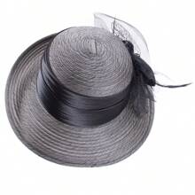 1buc Organza Ribbon Femei Stil Vintage Cloche Church Kentucky Derby Bridal Hat