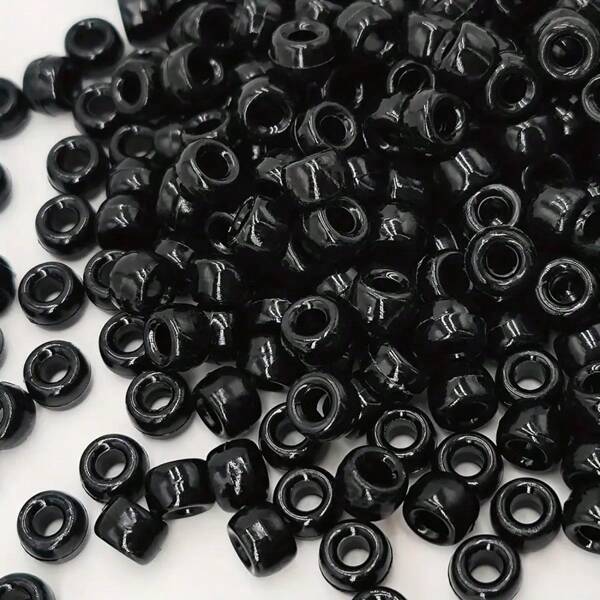 300/600pcs Black & White Small Horse Beads 6x9mm - For DIY Bracelets, Necklaces, Earrings, Hair Extensions And Jewelry Making Decorations