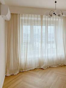 1pc Semi-Transparent Openwork Floral Pattern Boho Style Sheer Curtain, Decorative Window Curtain For Bedroom, Living Room, Home Decor, Suitable For All Seasons