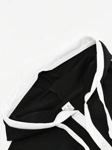 1pc Men's Black Hooded Sports Tank Top, Comfortable & Skin-Friendly, Pullover Style Casual Sports Vest