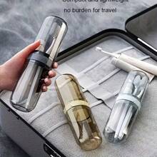 1pc Toothbrush Travel Case Portable Toothbrush Box, Nordic Clear Design PP Portable Toothbrush Carrying Box For Outdoor