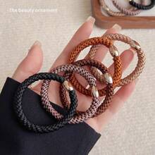 5pcs Women's Damage-Free Hair Tie Head Rope, Ponytail Support Hair Tie, Elastic Hair Rope Suitable For Thick Hair, Used For Daily Outdoor Travel, Face Washing And Makeup, Etc. Ponytail Holders Hair Elastics Hair Rubber Bands Scrunchies