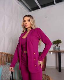 Women Two-Piece Outfits - 紫色 - 查看 4