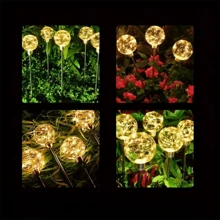 1 pièce Lumière solaire sur chemin avec globe en cristal - Pour le jardin, la terrasse et les occasions festives