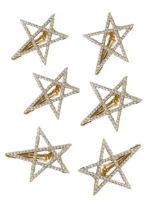 Conjunto de grampos de cabelo com strass em forma de estrela e lua, 2/5/6/7/8/18 peças, acessórios de cabelo para festas de fim de ano para mulheres