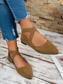 Bailarinas de moda clásicas para mujeres con punta puntiaguda en negro, zapatos planos antideslizantes para exteriores, tenis planos con punta puntiaguda, mocasines planos, bailarinas, bailarinas con lentejuelas brillantes, bailarinas con correa elástica, bailarinas slip-on, bailarinas con estampado de leopardo - Adecuado para fiestas, escuela, uso diario, fitness al aire libre y senderismo - Camel - Ver 5