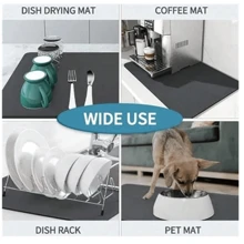 1 tấm thảm lau bát đĩa tối giản, tấm lót thấm hút cho máy pha cà phê espresso, tấm thảm thoát nước cho quầy phòng tắm, tấm thảm thấm hút vòi nước mềm, tấm thảm cốc trang điểm, phụ kiện nhà bếp và phòng tắm - FULSD150 - Xem 5