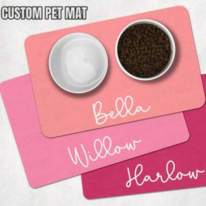 Personalized Pet Food Placemat, Minimalist Pet Mat, Premium Diatomite, Custom Name Dog & Cat Feeding Mat | Personalized Rubber Feeding Mat For Dogs & Cats | Custom Name Non-Slip Bowl Mat | Waterproof Floor Protector, Easy Clean & Durable | Pet Lover Gift For Christmas/Birthdays (Indoor & Outdoor Use), Gift For Pet Lovers, Pet Gift