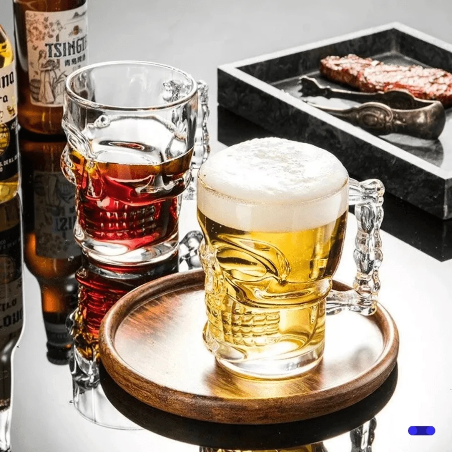 Tarro calavera cerveceros 500m, estilo, vaso, - Multicolor - Ver 1