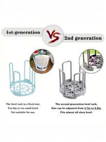 1 Giá để bát đĩa nhà bếp bằng nhựa có thể điều chỉnh, có thể tháo rời/thu gọn, tiết kiệm không gian, chống ẩm, đựng đĩa và bát, kích thước 5,83"*5,51" - Nhiều màu - Xem 9