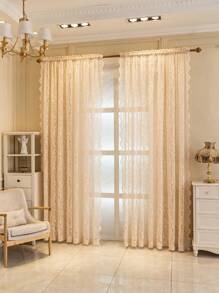 1 szt. Biała koronkowa lamówka, kieszeń na karnisz, zasłona/szalik, wygodna, półprzezroczysta, kwiatowa, boho, dzieląca pokój, dekoracyjna zasłona do sypialni, salonu, wystroju domu, do użytku przez cały rok