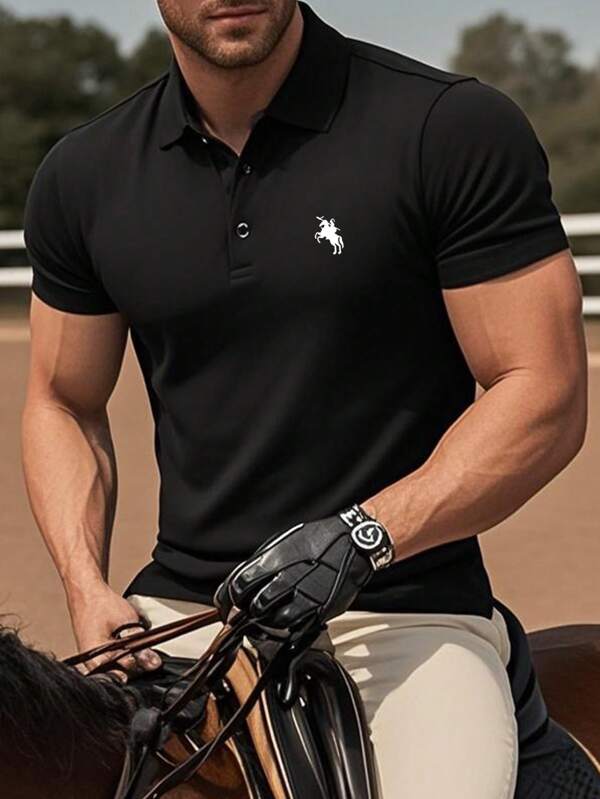 Herren Poloshirt mit einfarbigem Kurzarm, simpel & modisch für den täglichen Gebrauch