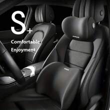Almohada de cuello para coche de confort, almohada de cabeza de espuma viscoelástica, almohadilla ajustable para el cinturón de hombro, utilizada para aliviar el dolor de cuello al conducir. - Marrón - Ver 5