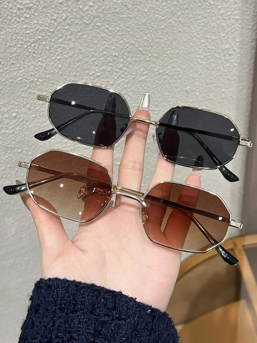 女士新款优雅精致百搭可爱 2 件时尚眼镜适合夏季办公室街拍热带海滩度假时尚配饰户外休闲活动自行车装饰