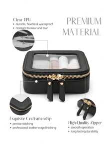 透明小方包，1个迷你透明化妆包，钱包收纳包，适合携带旅行必需品，透明化妆包，女士车载饰品，适用于度假海滩，浴室收纳，卧室收纳，容量大