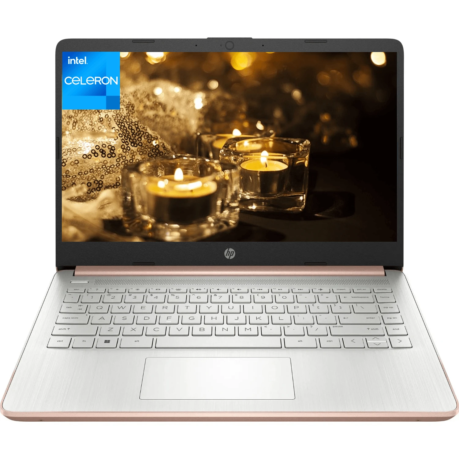 HP Ultra Everyday Laptop Notebook - Windows 11 Home & 1-Year Microsoft 365, Quad-Core CPU, 14" Anti-Glare HD Display, Webcam, Long Battery Life - 玫瑰金色 - 查看 1