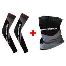 2 件装男士夏季骑行防紫外线面罩户外运动透气防晒围巾脖套降温臂袖套装适合徒步钓鱼跑步 - 彩色 - 查看 14