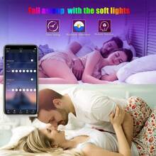 1pc LED Light Strip , Music Synchronized Color Changing RGB LED Lights, With Remote App Control, Adjustable Modes, Suitable For Indoor Bedroom, Desk, Valentine's Day, Wedding, Christmas Party Festival Decoration