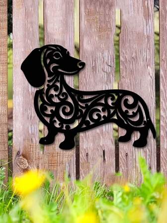 CIFbuy Whimsical Dachshund Metal Wall Art - Playful Indoor/Outdoor Sculpture For Gardens, Patios & Living Spaces, Perfect For Balconies And Fence Decorations,Suitable For Modern Home Decor, Home Decoration, Room Decor, Bedroom Decor, Bathroom Decor, Waterproof, Rust Proof And Durable,Wall Decor, Birthday Gift