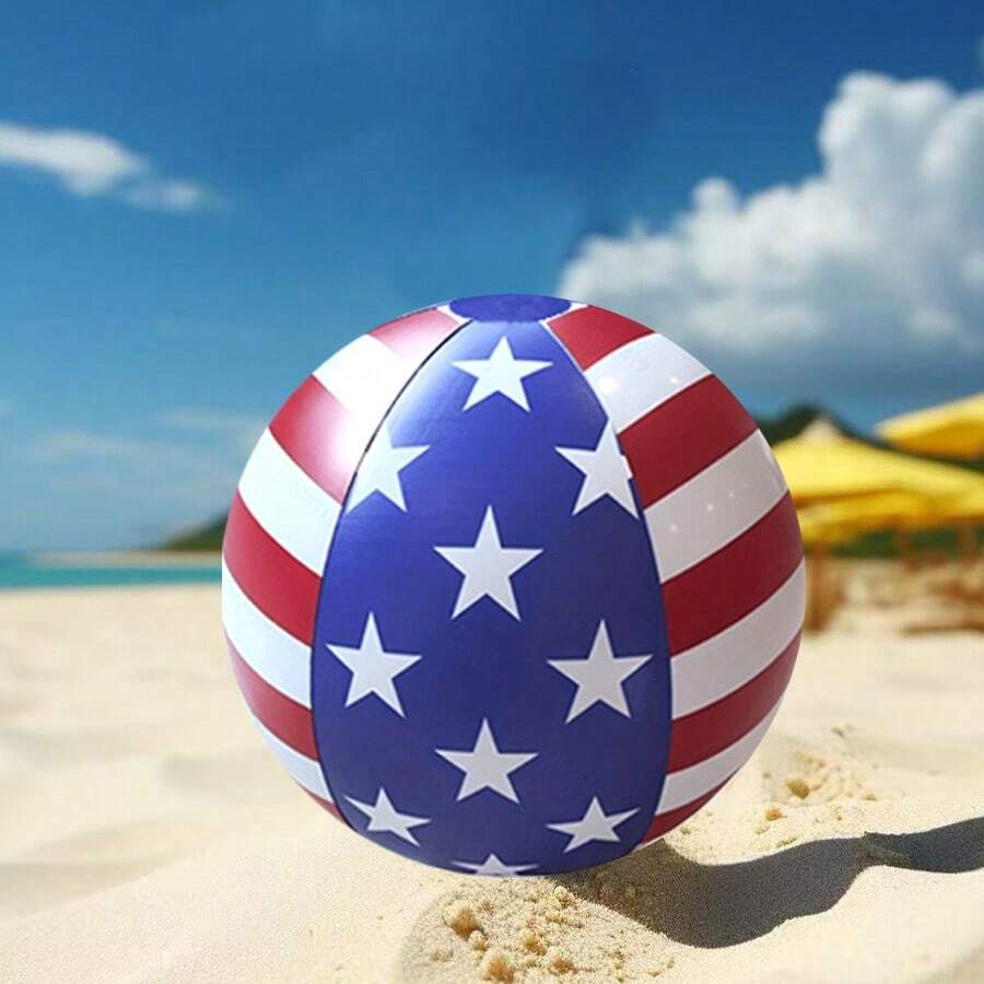 1PC Inflatable American Flag Beach Ball, Beach Pool Party Water Supplies - Multicolor - View 1