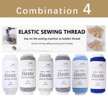 6Pcs/Pack 0.5mm Elastic Line Ultra-Fine Colorful Sewing Machine Bottom Threads Round Elastic Rubber Band Rope DIY Accessories