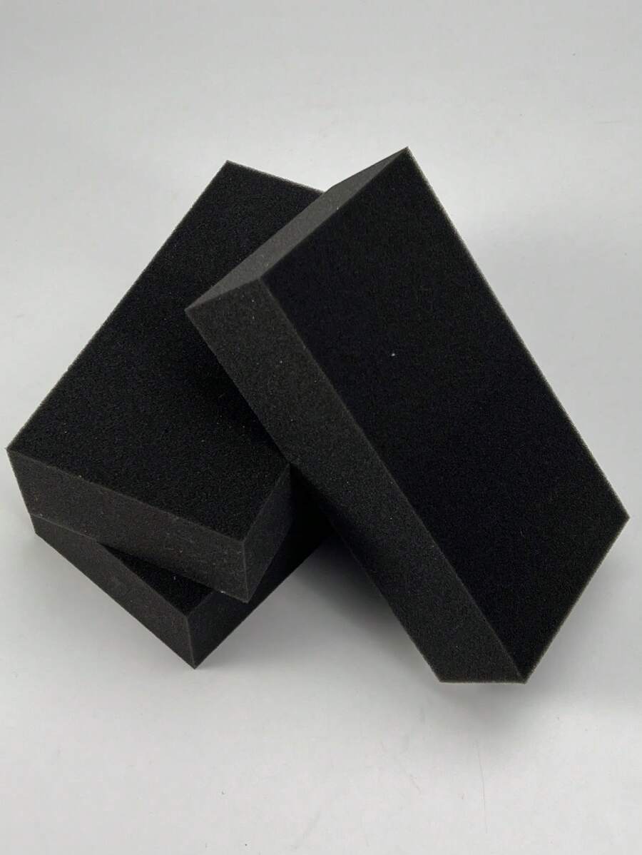 3 件装 Sunmocc 黑色汽车清洁海绵，便携式洗车海绵，适用于厨房清洁的柔软清洁海绵 - 黑色 - 查看 1