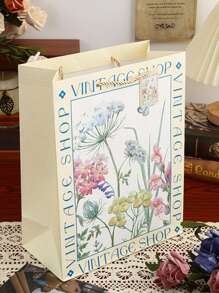 6件复古礼品手提袋母亲节情人节礼物包装袋复古轻奢白牛皮压花礼品袋生日礼物包装纸袋高颜值女神节手提袋 - 彩色 - 查看 16