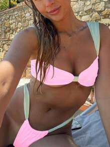 New Soft Strap Elegant Party Bikini Set, Women Summer Beach Fashion Bikini