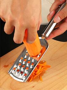 1 Set Vegetable & Fruit Slicer, Carrot Slicer, Potato Slicer, Vegetable Slicer, Multi-Function Kitchen Vegetable Slicer (Suitable For Lemon), Multi-Function Stainless Steel Lemon Slicer And Cheese Slicer, Stainless Steel Multi-Function Slicer, Scraper, Lemon Slicer, Cheese Grater, Cheese Slicer, Multi-Function Stainless Steel Garlic Slicer, Ginger Mincer, Cheese Slicer, Manual Ginger Slicer, Creative Household Cheese Slicer - Silver - View 6