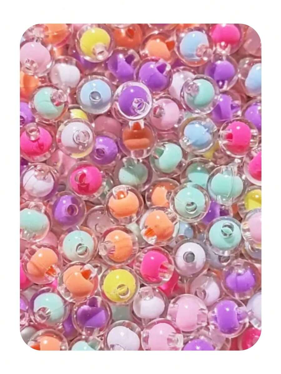 200 Pearl Beads 8mm Mix Colors Seed Beads Crafts Jewelry - فقاعة - مشاهدة 1