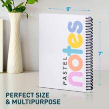 Spiral Notebook With Pastel Colored Pages, 5X7" Perforated Notepad With College Ruled Paper, 100 Sheets/200 Pages, 3 Pack - Pastel - View 2