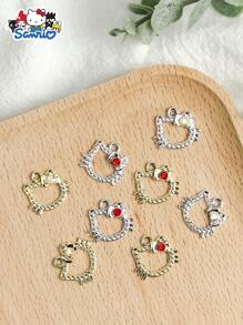 Sanrio Sanrio Hello Kitty Hollow Accessoires Bedels Met Strass Hangers DIY Sieraden Maken Voor Sleutelhangers Oorbellen Armbanden Kettingen Hangers Gereedschap
