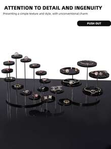 1pc 12 Round, 5 Round, 3 Round, Multi Style Jewelry Figurine Display Stand, Ring Ladder Display Stand, Acrylic Earring Stand, Bracelet Stand, Display Stand, Desktop Storage, Jewelry Storage - Multicolor - View 5