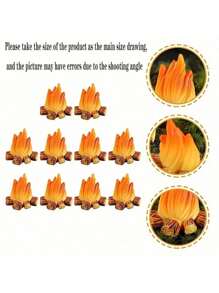 1 件/2 件/4 件迷你树脂小火焰、微型火焰、微型 DIY 饰品装饰、微型花园景观、娃娃屋盆栽装饰、圣诞礼物 - 彩色 - 查看 6